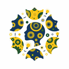 Naklejka premium Geometric patterns representing creativity and innovation, artistic design