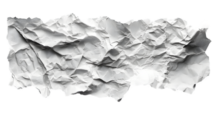 Crumpled paper texture for overlay effect isolated on white background