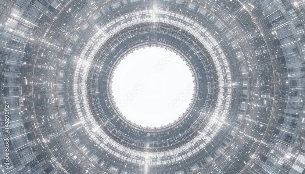 Poster dynamic light tunnel visualization futuristic environment digital art abstract perspective modern de