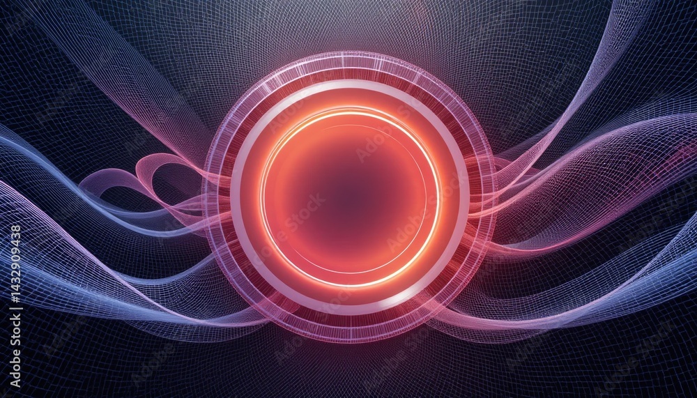 Poster dynamic motion and energy visualization digital space abstract art futuristic environment close-up p