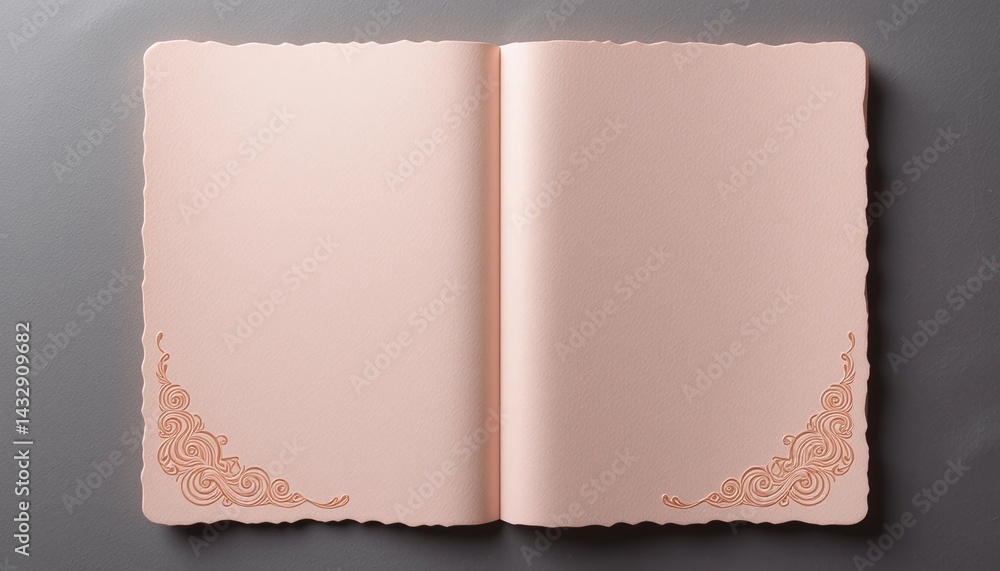 Poster elegant open notebook display minimalist workspace photography soft lighting top-down view creative 