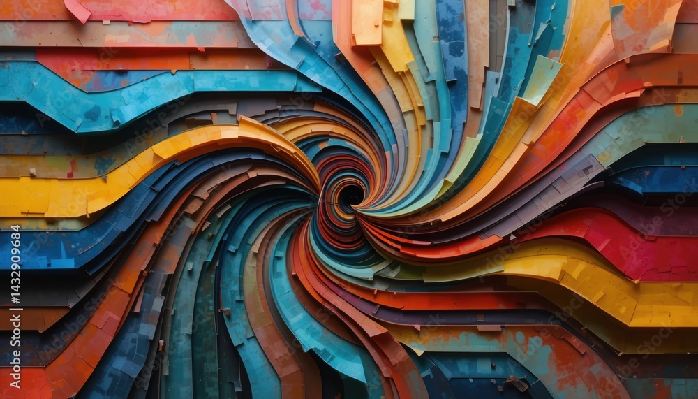 Poster dynamic color swirl artwork abstract design digital art vibrant environment aerial view visual conce