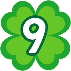 Four Leaf Clover Shape Number 9
