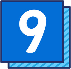 Blue Square Number 9
