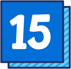 Blue Square Number 15
