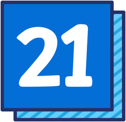 Blue Square Number 21
