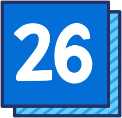 Blue Square Number 26
