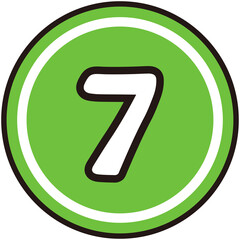 Green Round Number 7
