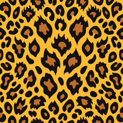 Seamless leopard skin texture showcases a wild animal fur pattern with brown spots