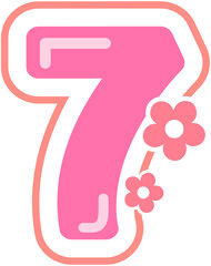 Spring Style Pink Number 7
