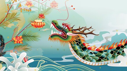 Obraz premium Dragon Boat Festival Letter Background: Pouring Emotions into Letters, Writing a Tender Chapter of the Blending of Traditional Connotations and Sentiments of Longing during the Dragon Boat Festival