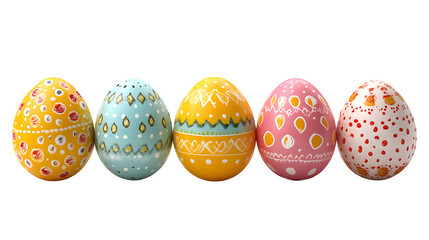 Fototapeta premium Easter eggs, set isolated on white background