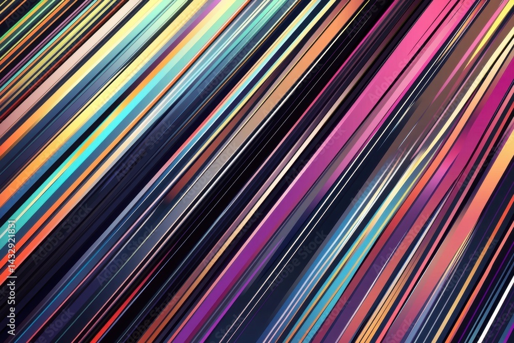 Poster abstract vibrant colorful diagonal lines creating dynamic background with modern artistic aesthetic 