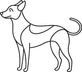 Playful line art puppy vector art 