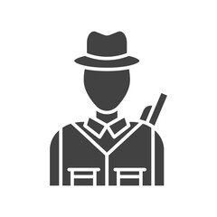Hunter icon vector image. Suitable for mobile apps, web apps and print media.