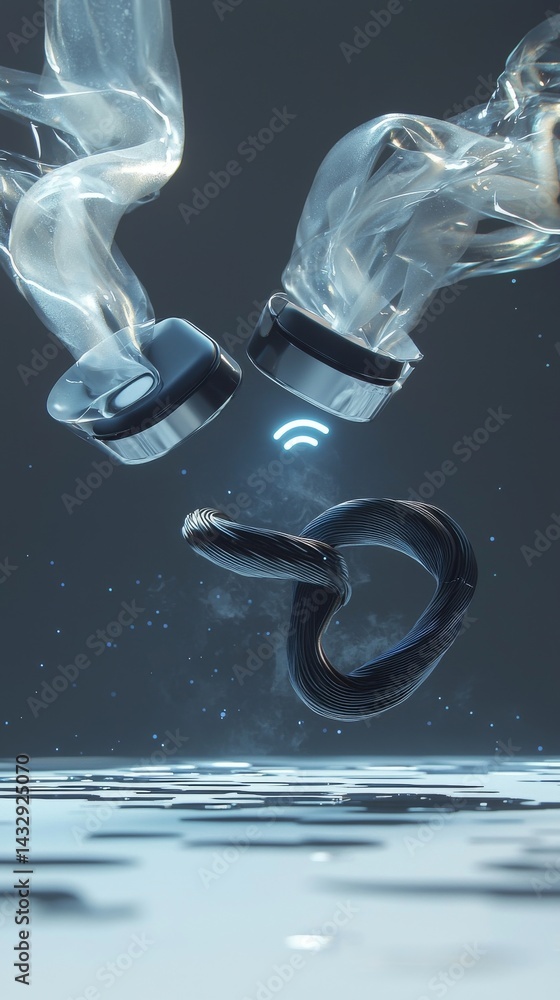 Poster abstract visualization showcasing smoke patterns and fluid dynamics in motion.