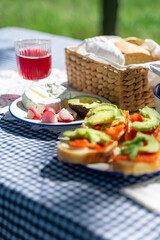 beautiful picnic set with nice food