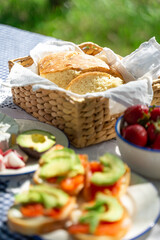 beautiful picnic set with nice food