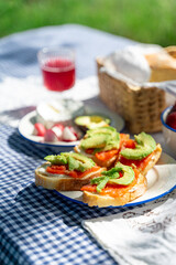 beautiful picnic set with nice food
