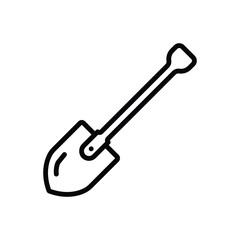 Black line icon for shovel