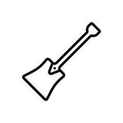 Black line icon for shovel