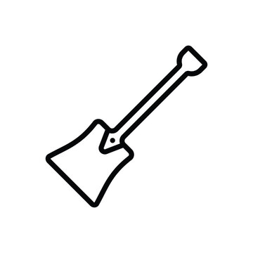 Black line icon for shovel