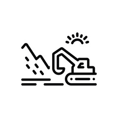 Black line icon for strip mining