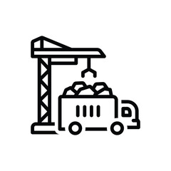Black line icon for construction