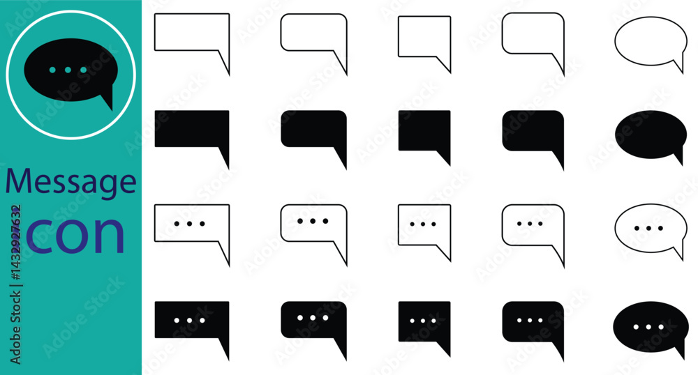 Poster set of speech bubbles. chatting box, message box, comment box icon set, speak bubble text, app and w