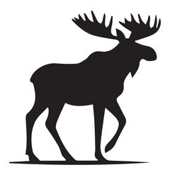 Vector Set of Moose Silhouettes – Wildlife, Forest Animal Icons, and Rustic Nature Elements"