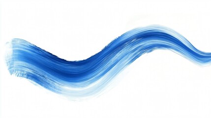 Vibrant Blue Brush Stroke on White Background for Creative Design Projects