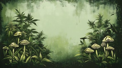 Fungal Forest Scene