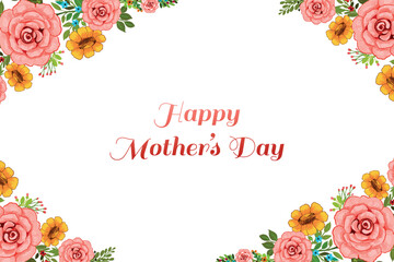 Happy mothers day illustration of bunch of rose card background