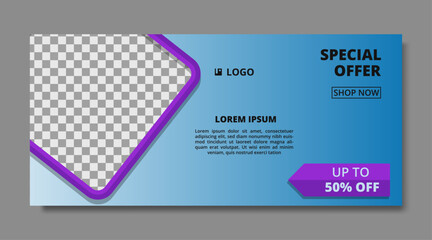 social media banner template with image space