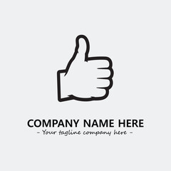 Finger illustration black and white for logo company vector image
