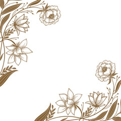 Beautiful hand draw ornamental flower card background
