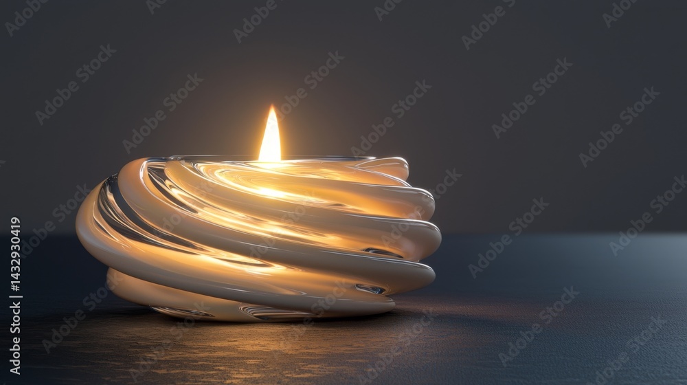 Poster elegant candle creating a warm and calming atmosphere with soft, ambient light.