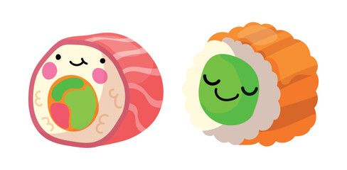 Set Sushi Icons Cute