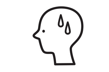 横から見た顔のアイコン　いろいろな感情