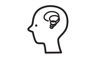 横から見た顔のアイコン　いろいろな感情