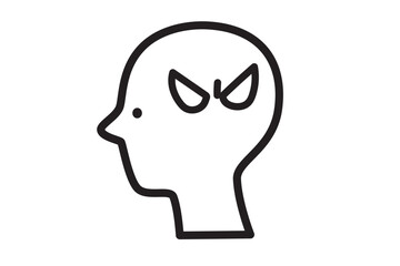 横から見た顔のアイコン　いろいろな感情