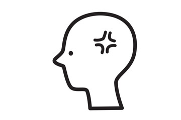 横から見た顔のアイコン　いろいろな感情