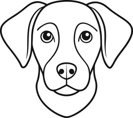 Playful line art puppy vector art 