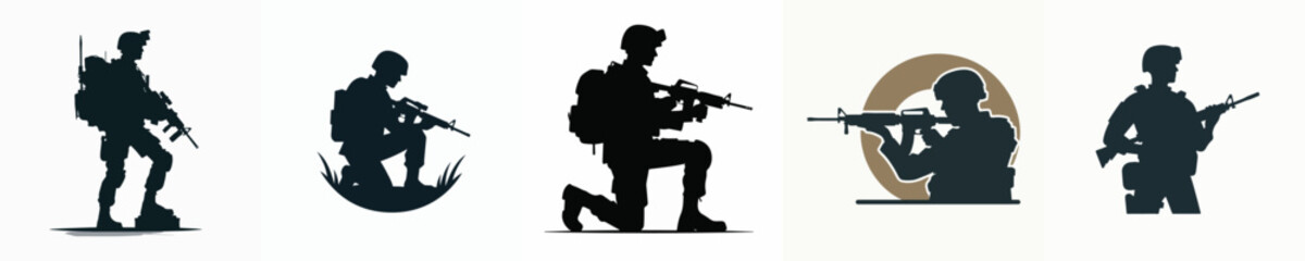 vector of soldier silhouette.