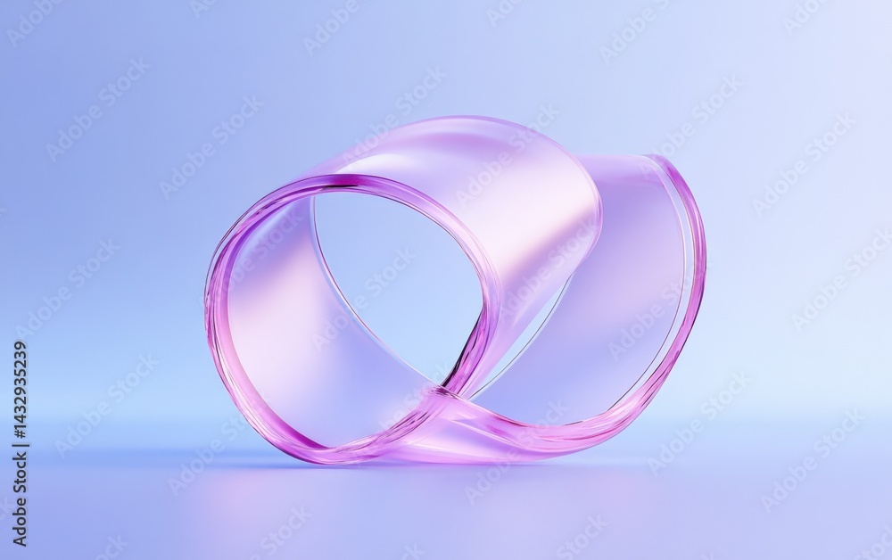 Poster abstract loop object on light backdrop