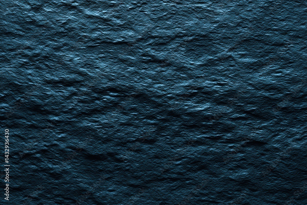 Poster deep blue textured surface with rough and uneven pattern creating a sense of depth and dimension abs