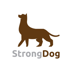 Strong Dog Pet Animal Character Silhouette Logo Template