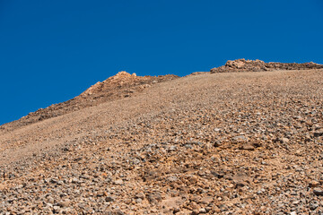 Beautiful mountain landscape in Tenerife with volcanic rock from Pico de Teide.