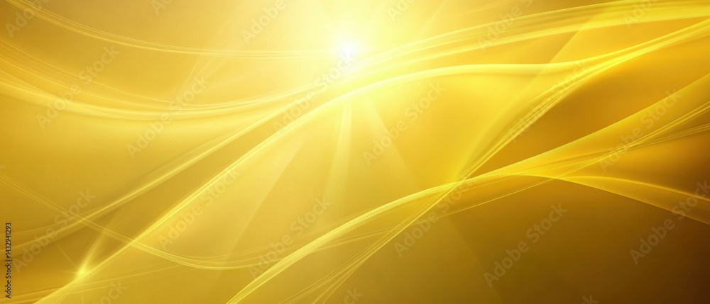 Poster abstract golden background with flowing lines and light burst, creating a luxurious and elegant desi