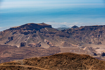 Beautiful mountain landscape in Tenerife with volcanic rock from Pico de Teide.